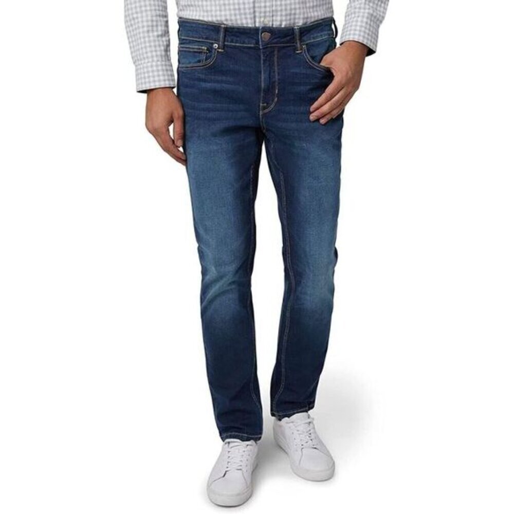 NWT DKNY Jeans Men's 32x30 Dark Blue Wash Bedford Straight Fit Stretch Denim